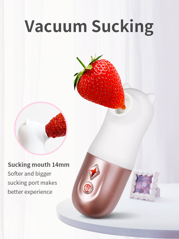 Sucking & Thrusting Egg Dildo Vibrator Massager Body Safe Silicone Vibration Sex Toy for Women