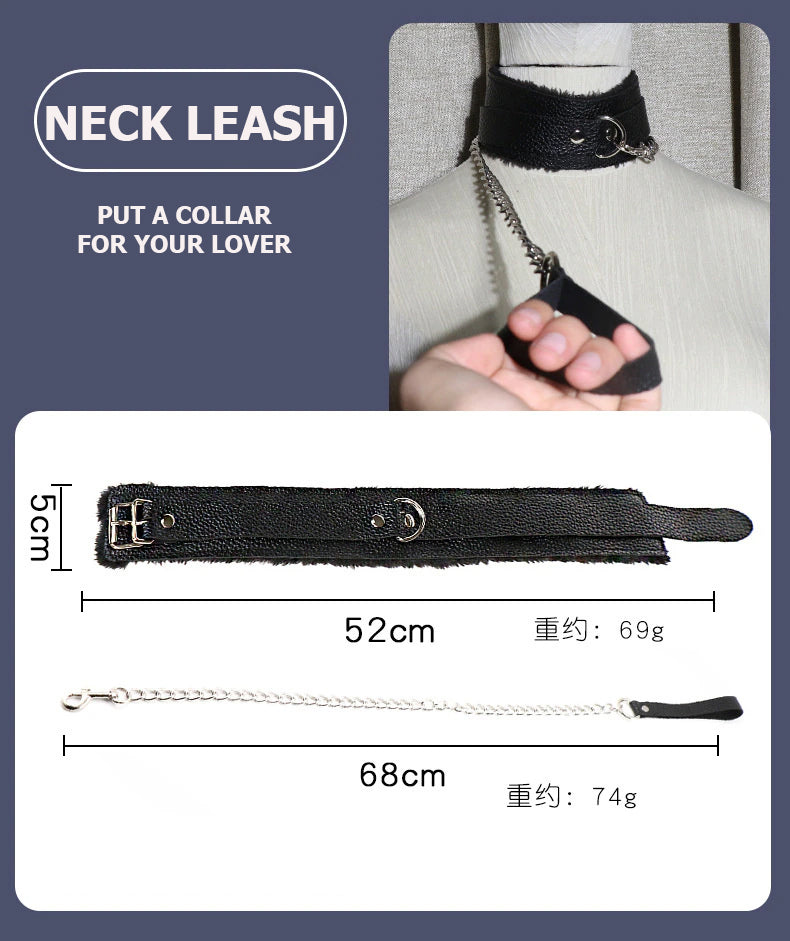 10pc Set BDSM S&M Leather Set Couple Adult Flirting Sextoys