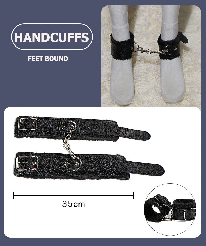 10pc Set BDSM S&M Leather Set Couple Adult Flirting Sextoys