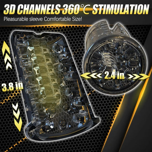 M01 Hercules Double Handle Super Power Masturbation Cup Automatic Retractable Rotating Voice Training Sextoy for Men