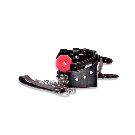 SM Slave Adult Game Bondage Restraint Handcuffs Collar Mouth Ball Gag Erotic Toy Couples Kit