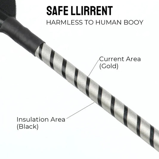 RoomFun Premium Bondage Whip with ESTIM Electric Shock S&M Toy 100% Faux Leather Bondage BDSM Sextoy For Men Women and Couples