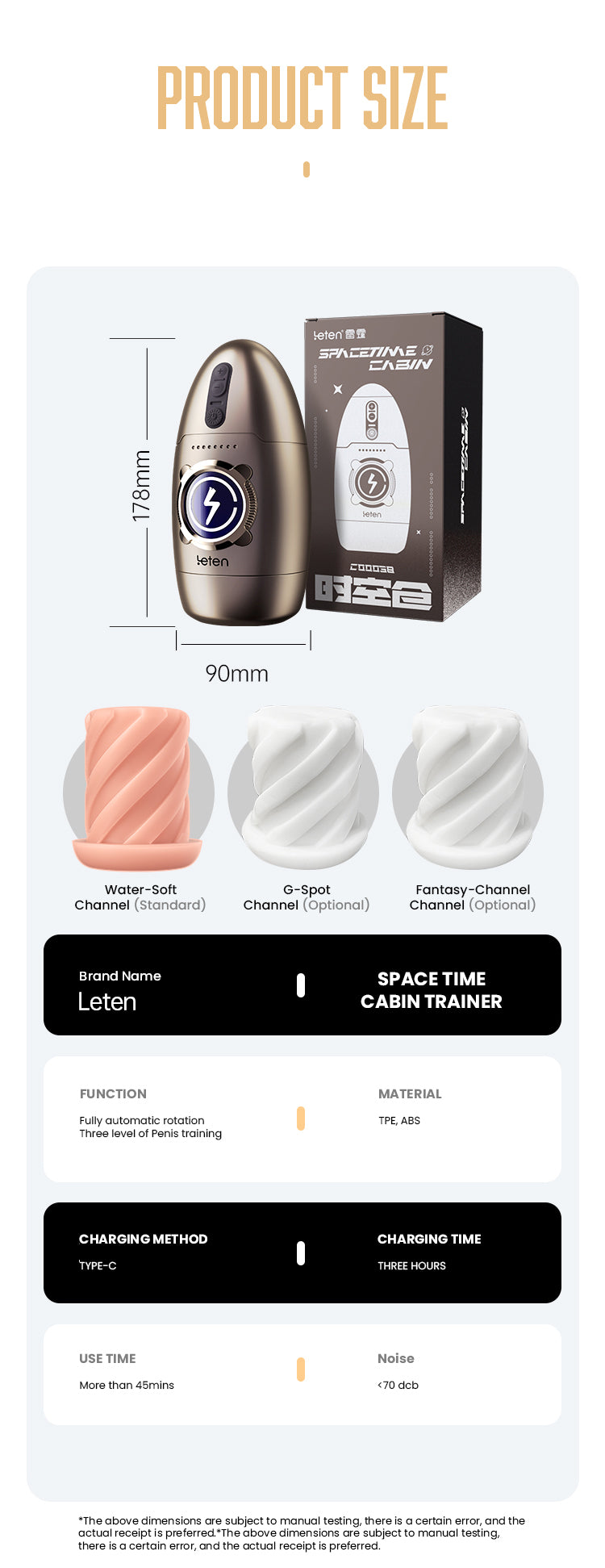 Leten Space-Time Cabin Male Masturbation Cup