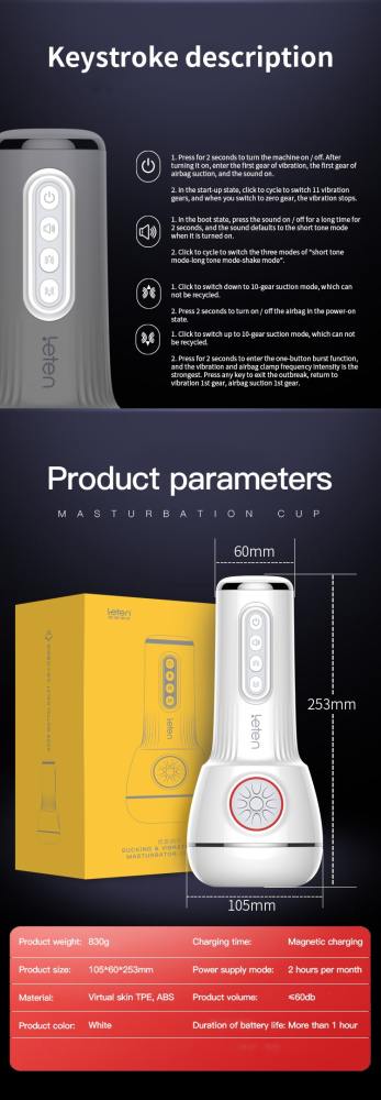 Leten IV Realistic Vagina Realistic Vagina Auto Sucking Masturbator