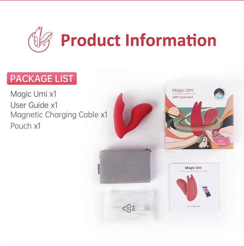 Imagine that the alarm time is approaching, and the powerful motor will wake you up. Magic Umi is an app-controlled clock vibrator with dual-motor and ergonomic design. You can also enjoy remote interactive control through the web no matter when and where you are, and other interactive features such as game and music control.