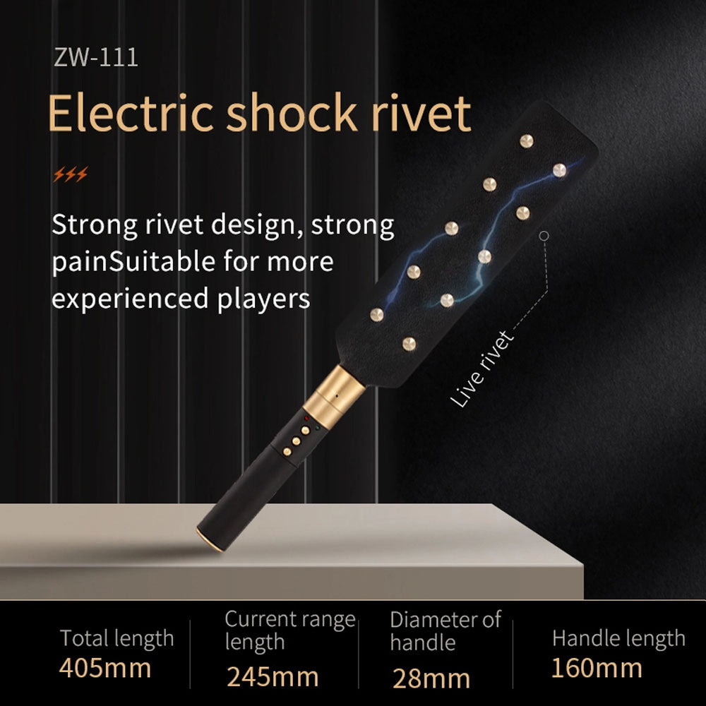 Premium Bondage Whip with ESTIM Electric Shock S&M Toy 100% Faux Leather Bondage Games Sextoy For Men Women and Couples