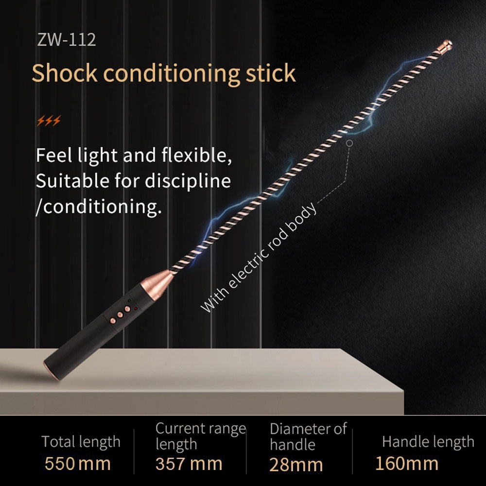 Premium Bondage Whip with ESTIM Electric Shock S&M Toy 100% Faux Leather Bondage Games Sextoy For Men Women and Couples