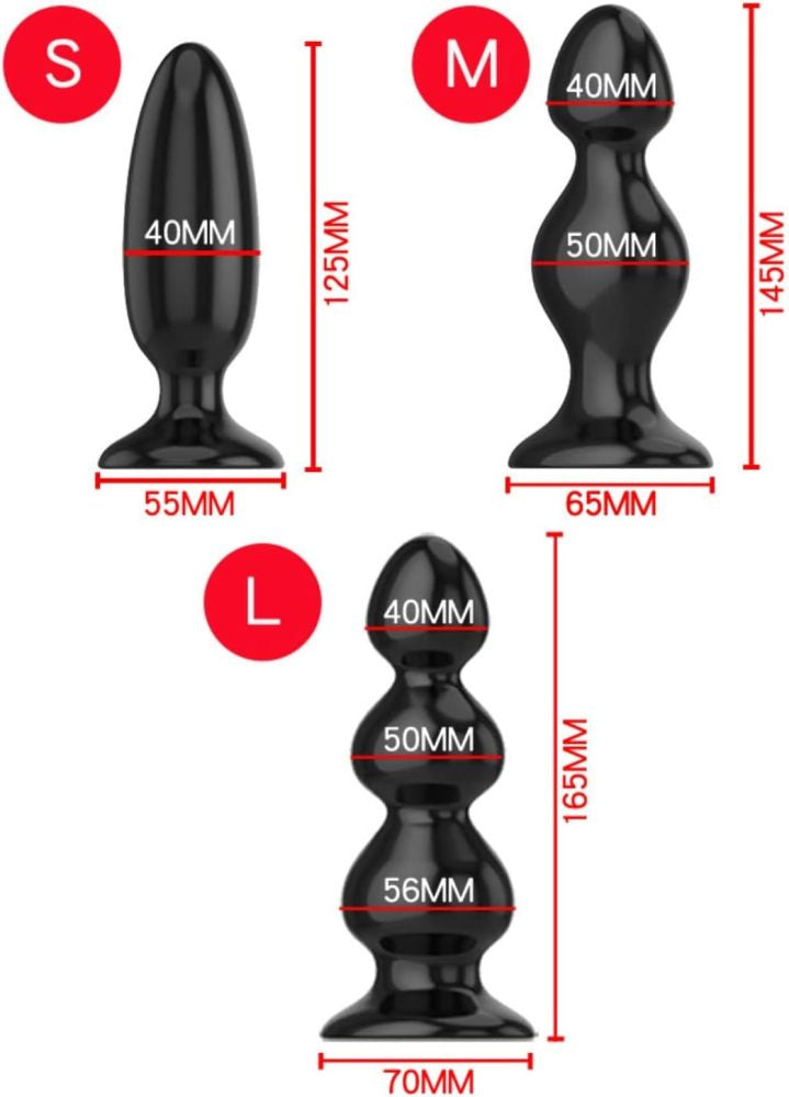 6 Size Soft Black Silicone Big Butt Plug Smooth Soft Huge Anal Gay Sex Toys for Woman Men