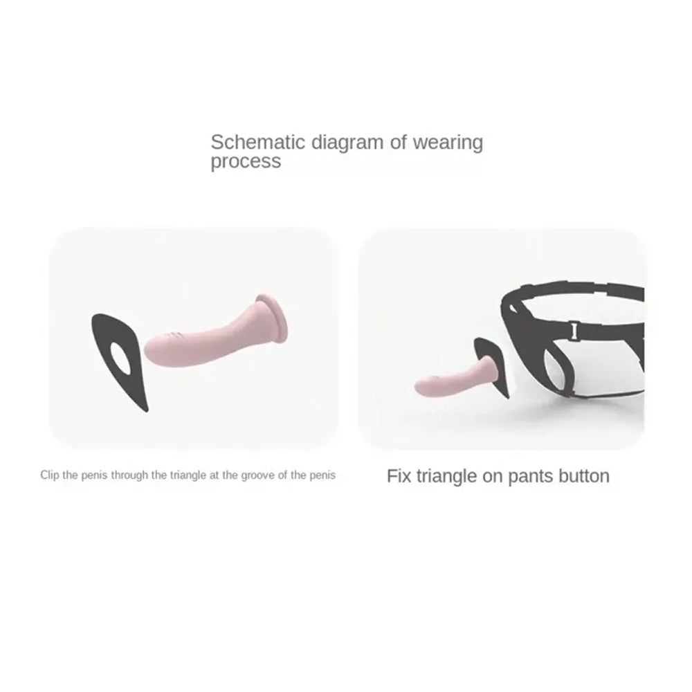 Roomfun Dildo with Remote and Wearable Pants and Harness Control Double S&M Adult Sextoy