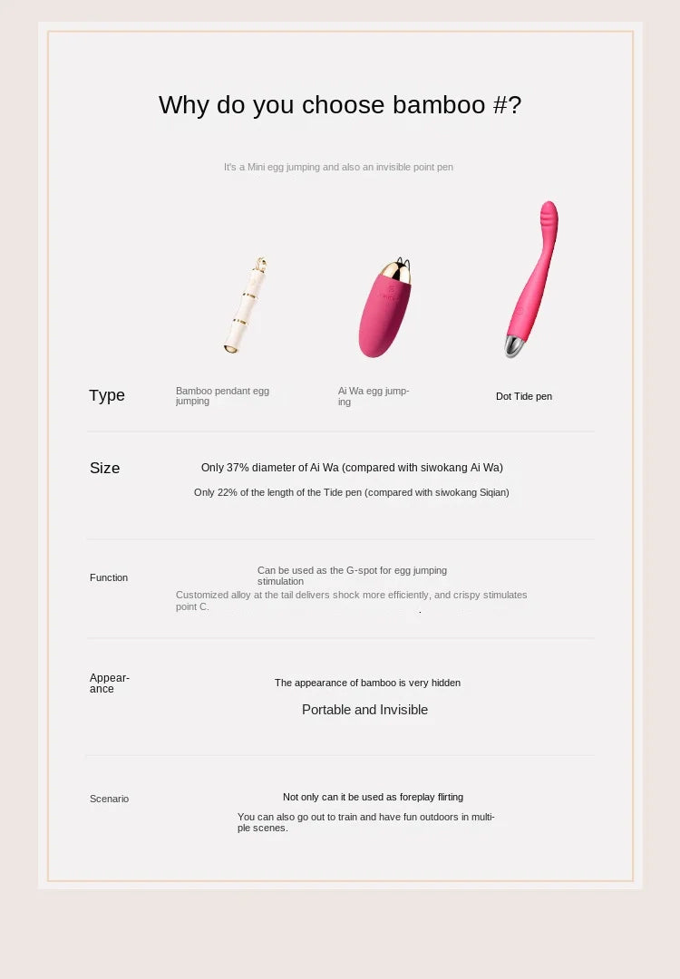 SVAKOM Bamboo Pendant Mini Vibe Self Necklace Jumper Egg Female Vibrator