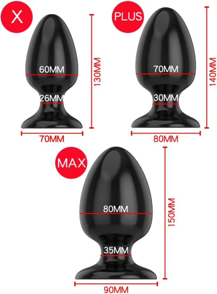 6 Size Soft Black Silicone Big Butt Plug Smooth Soft Huge Anal Gay Sex Toys for Woman Men