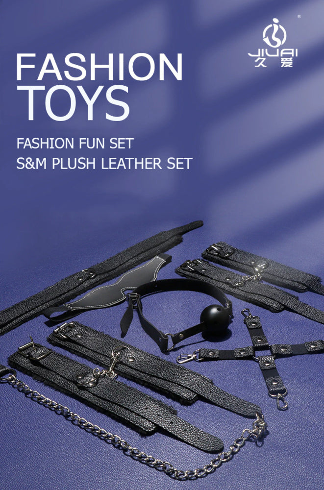 10pc Set BDSM S&M Leather Set Couple Adult Flirting Sextoys