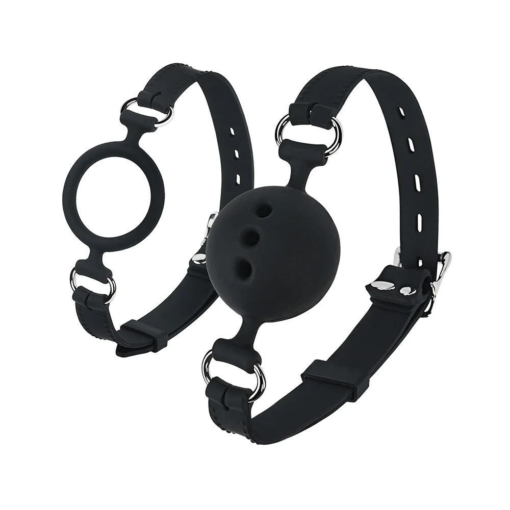 Silicone Ball Gag Open Mouth Gag Ball BDSM Bondage Silicone Ball Gag Sex Toys for Couple