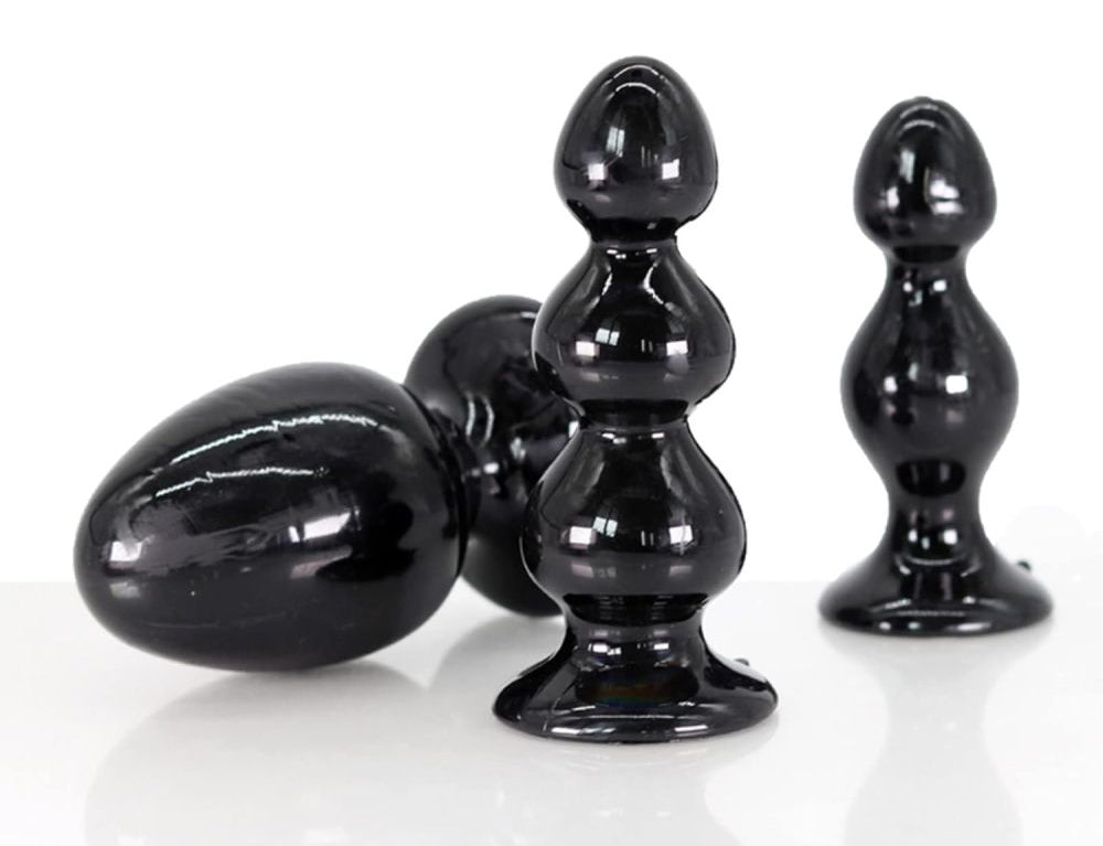 6 Size Soft Black Silicone Big Butt Plug Smooth Soft Huge Anal Gay Sex Toys for Woman Men