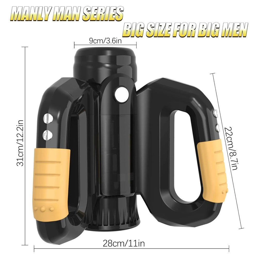 M01 Hercules Double Handle Super Power Masturbation Cup Automatic Retractable Rotating Voice Training Sextoy for Men