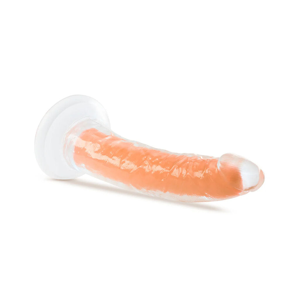 Neo Elite By Blush Lavo Glow In The Dark Neon Orange: 7.5-Inch Long Dildo - Made with Purio Silicone & SensaFeel Dual Density Realistic Technology