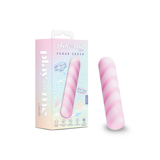 Play With Me by Blush Sugar Crush 4 Inch Silicone Bullet Vibrator – USB Rechargeable Clitoral Nipple Massager – In Pink
