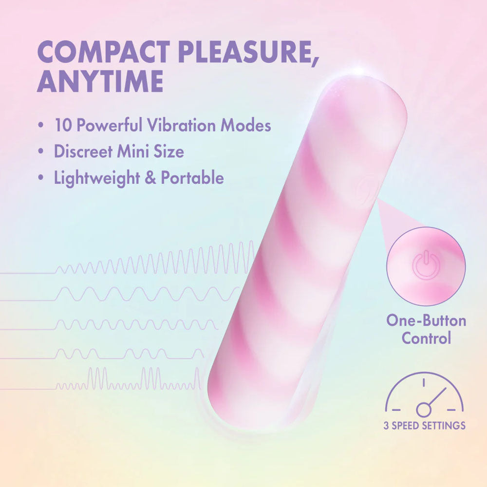 Play With Me by Blush Sugar Crush 4 Inch Silicone Bullet Vibrator – USB Rechargeable Clitoral Nipple Massager – In Pink