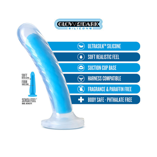 Neo Elite by Blush – Prysm Glow-In-The-Dark Neon Blue 7" Dildo