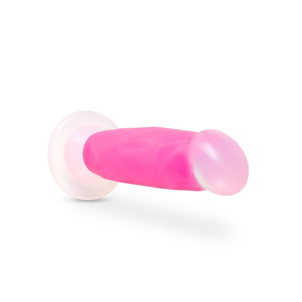Neo Elite By Blush Marquee Glow In The Dark Neon Pink: 8-Inch Long Dildo - Made with Purio Silicone & SensaFeel Dual Density Realistic Technology