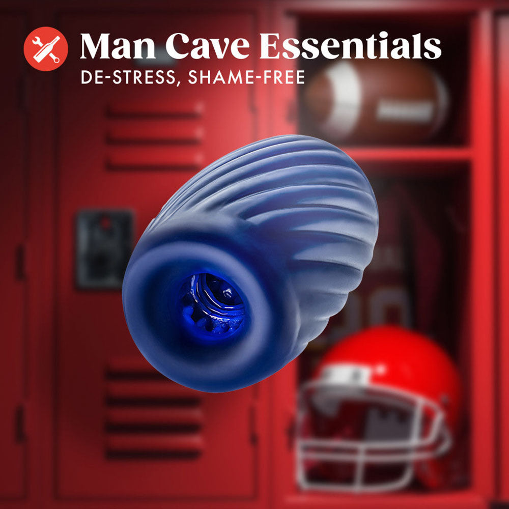Rize! By Blush Turbine Self-Lubricating Pocket Stroker - Made With Ultra Soft X5 Plus Material - 3 Erotic Chambers - Blue