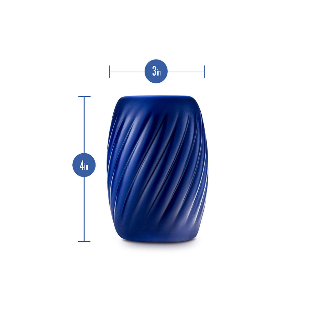 Rize! By Blush Turbine Self-Lubricating Pocket Stroker - Made With Ultra Soft X5 Plus Material - 3 Erotic Chambers - Blue