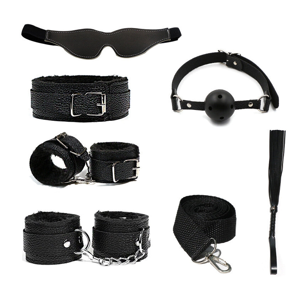 10pc Set BDSM S&M Leather Set Couple Adult Flirting Sextoys