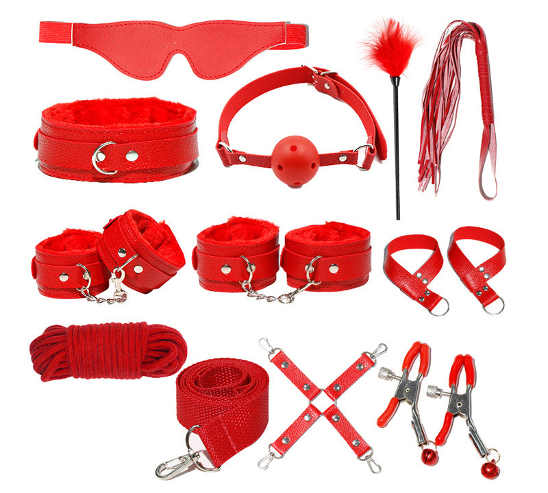 10pc Set BDSM S&M Leather Set Couple Adult Flirting Sextoys
