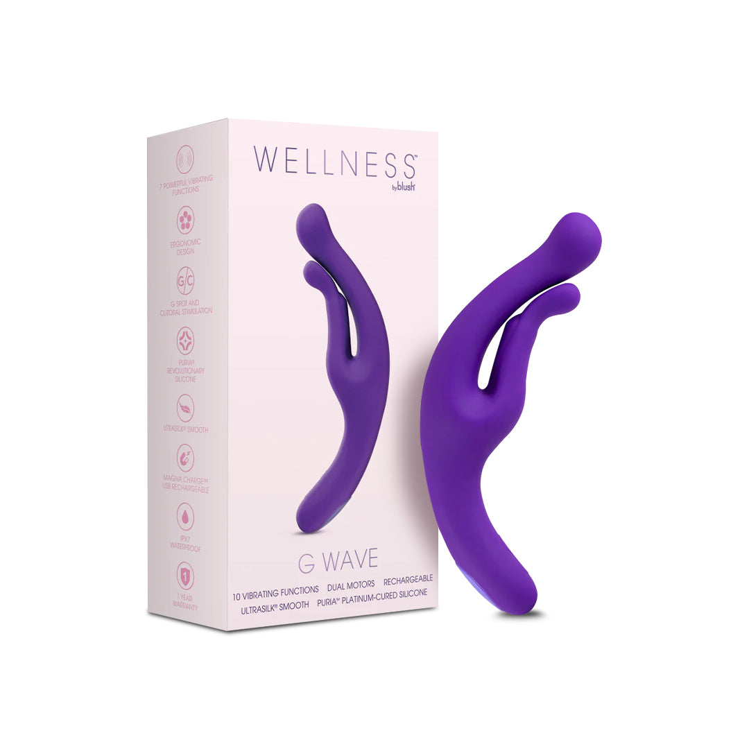 G Wave Purple UltraSilk Waterproof Vibrator Made with Puria Silicone Sextoy for Women