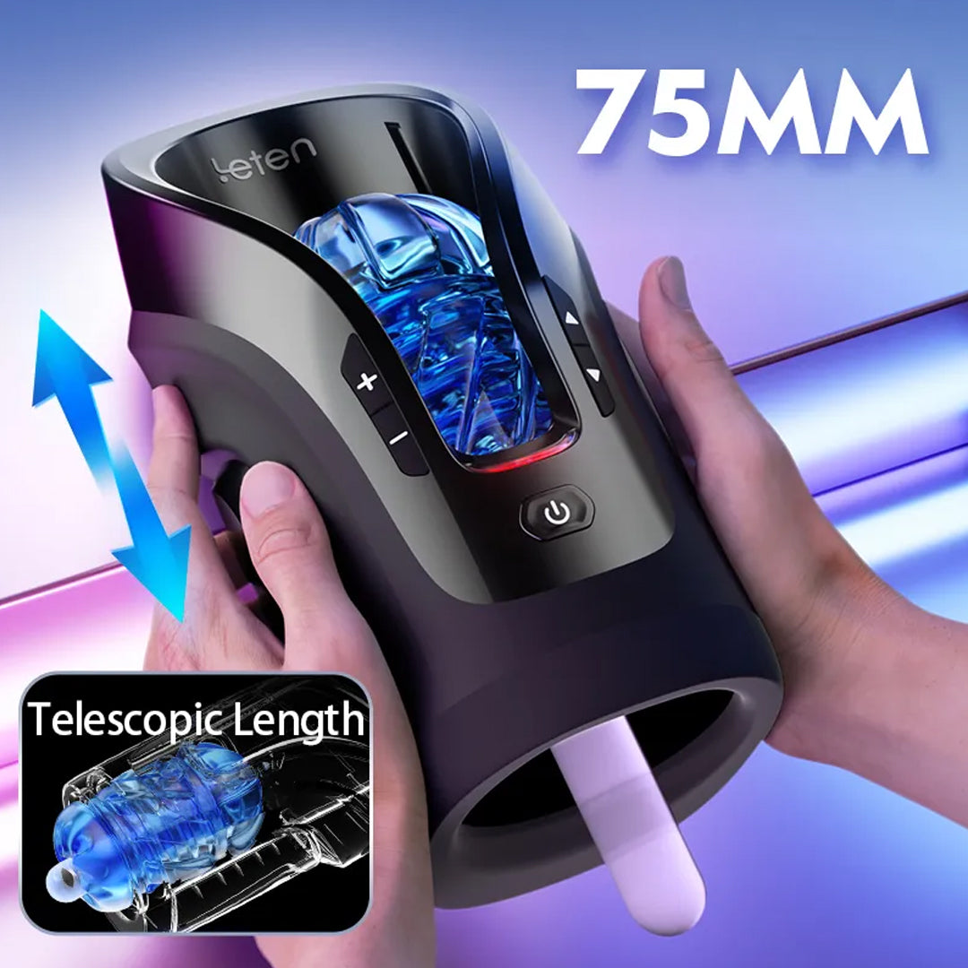 Leten Pro Deep Throat Blowjob Masturbation Sex Toy Powerful High Speed Male Masturbator, Telescopic for Men