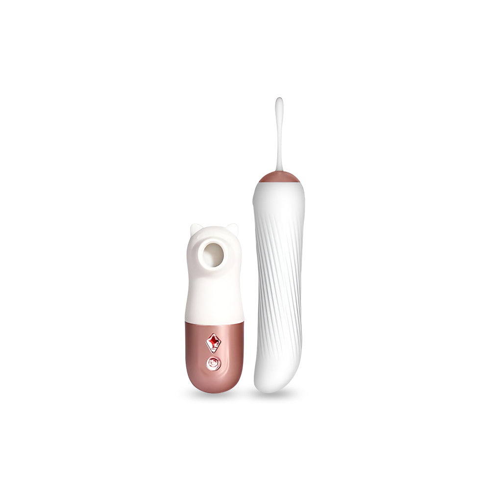 Sucking & Thrusting Egg Dildo Vibrator Massager Body Safe Silicone Vibration Sex Toy for Women