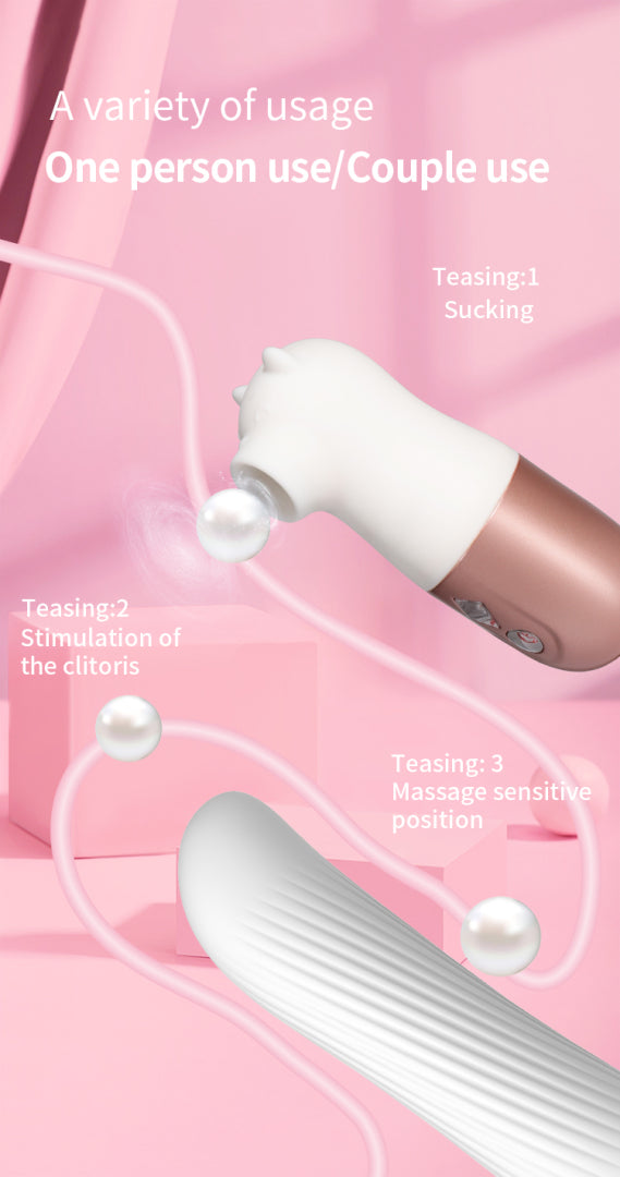 Sucking & Thrusting Egg Dildo Vibrator Massager Body Safe Silicone Vibration Sex Toy for Women