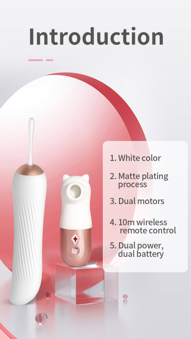 Sucking & Thrusting Egg Dildo Vibrator Massager Body Safe Silicone Vibration Sex Toy for Women