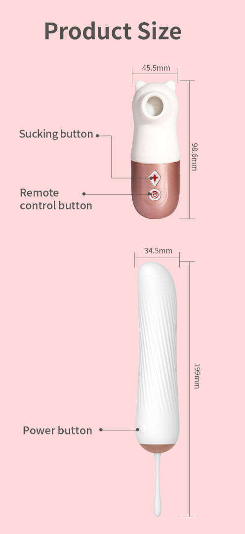 Sucking & Thrusting Egg Dildo Vibrator Massager Body Safe Silicone Vibration Sex Toy for Women