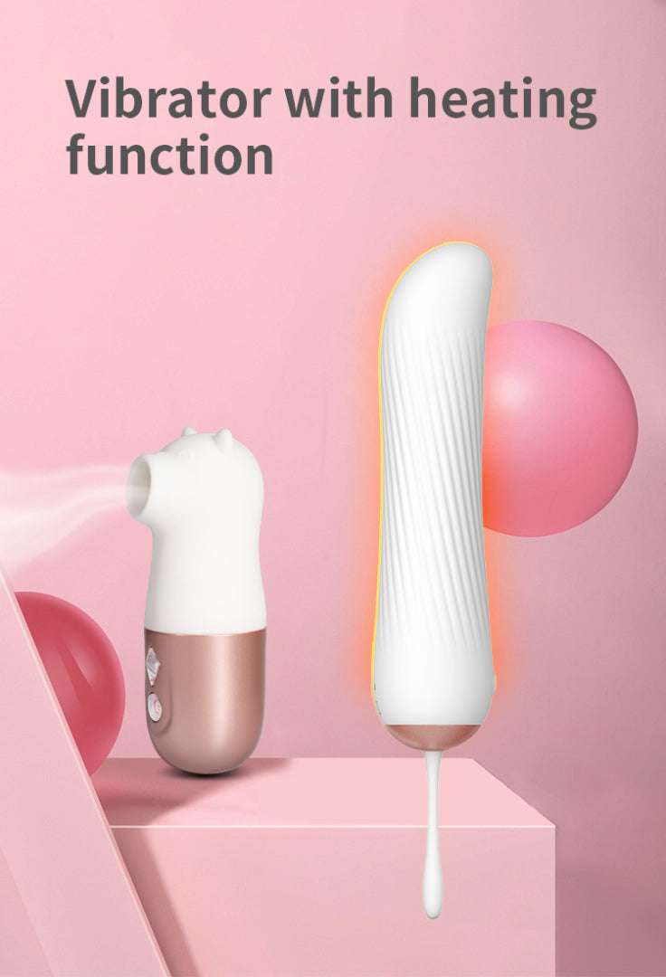 Sucking & Thrusting Egg Dildo Vibrator Massager Body Safe Silicone Vibration Sex Toy for Women
