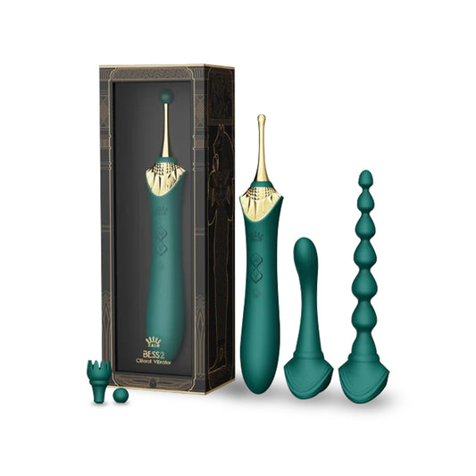 Zalo Bess 2 Clitoral Vibrator Wand Dildo with 4 Included special tips for Women