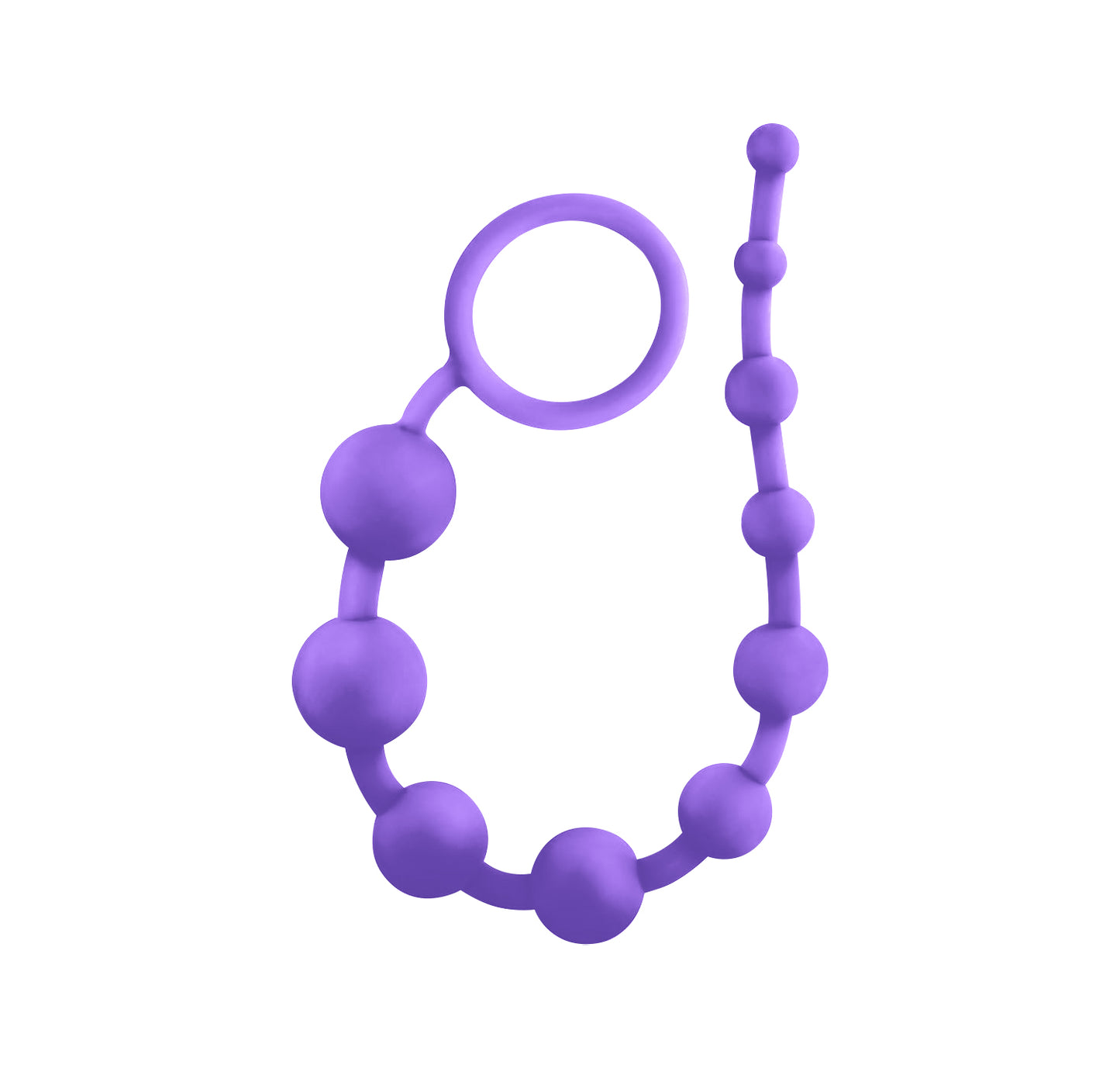 Blush 10 Anal Beads Lush 12.5" Ultrasilk Platinum Silicone Beaded Butt Chain Graduated Balls Safe Pull Ring Sextoy for Women Men Couples