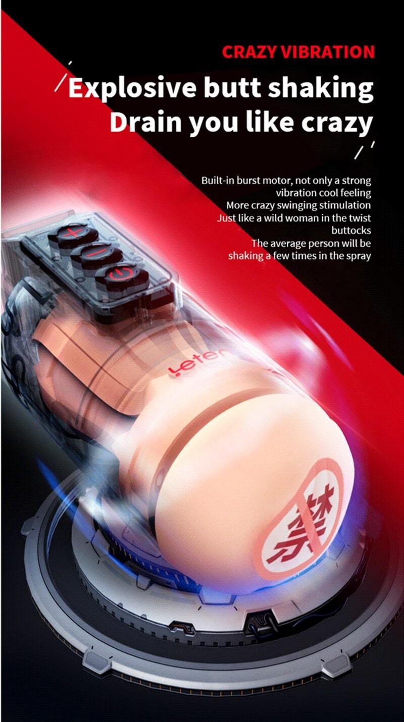Leten Grenade APP Controlled Vibrating Realistic Male Masturbation Cup Sextoy for Men