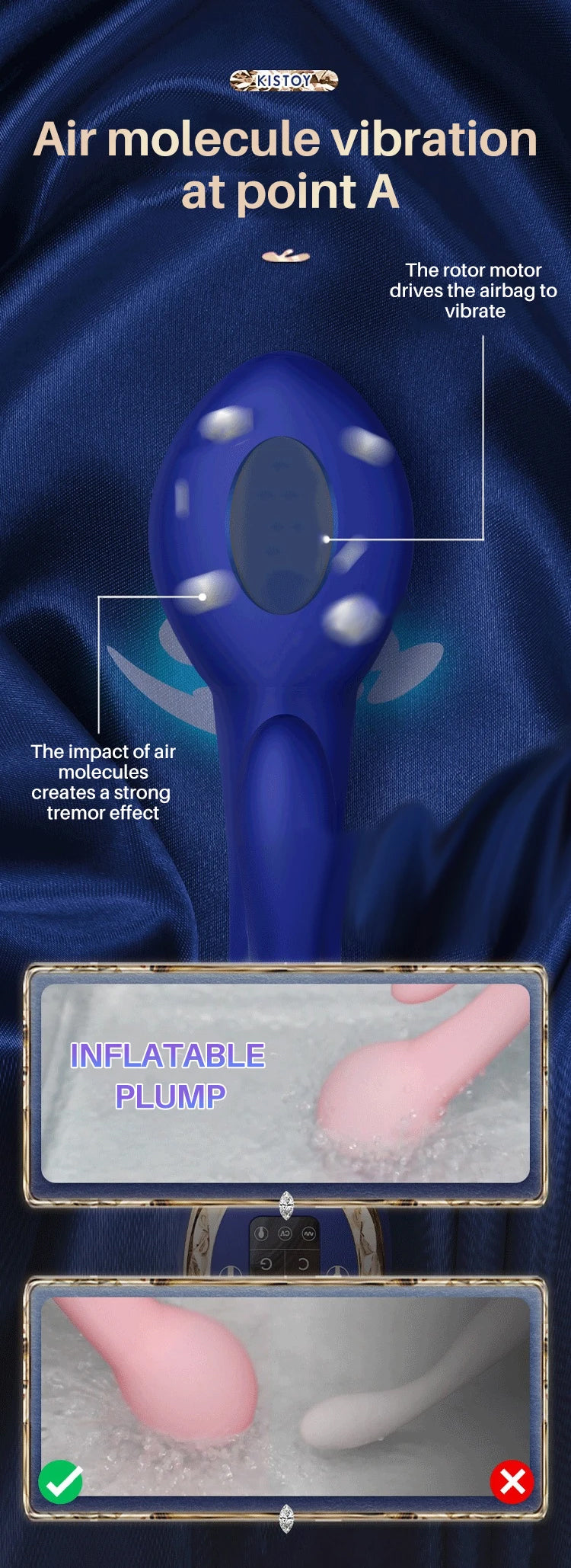 Kisstoy A-KING LED Screen Inflatable Vibrator Sextoy for Women/Men