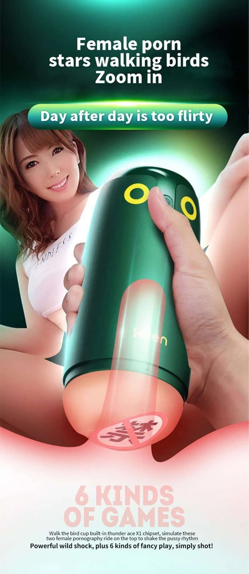 Leten Birds Vibrator Masturbators Cup Sexy Toys for Men