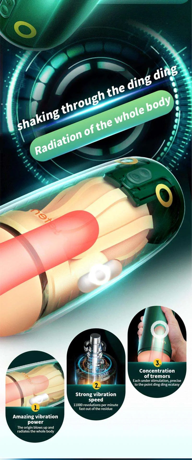 Leten Birds Vibrator Masturbators Cup Sexy Toys for Men