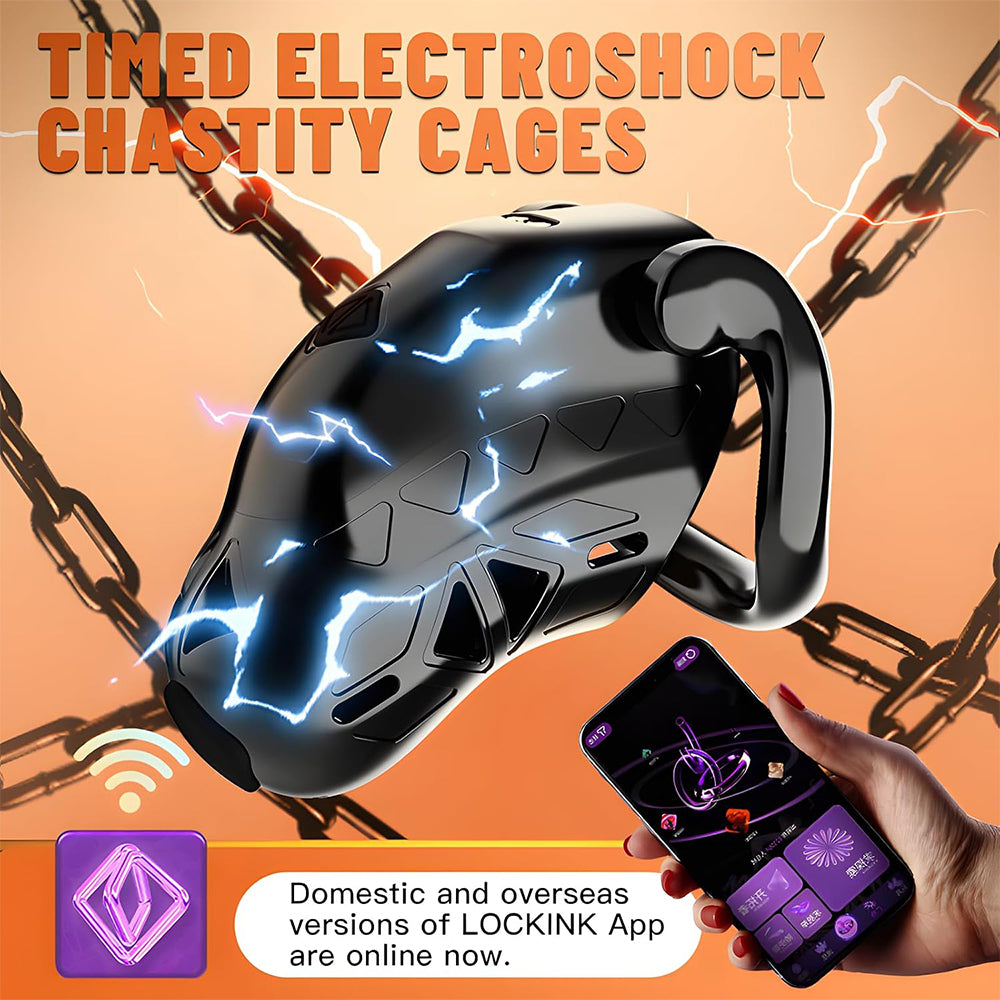 Lockink App Controlled Timed Estim Chastity Cage