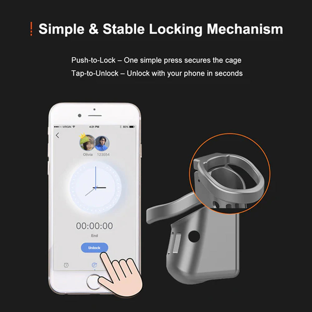LOCKINK QIUI CAGINK Metal AI-Controlled Smart Chastity Cage Device for Men
