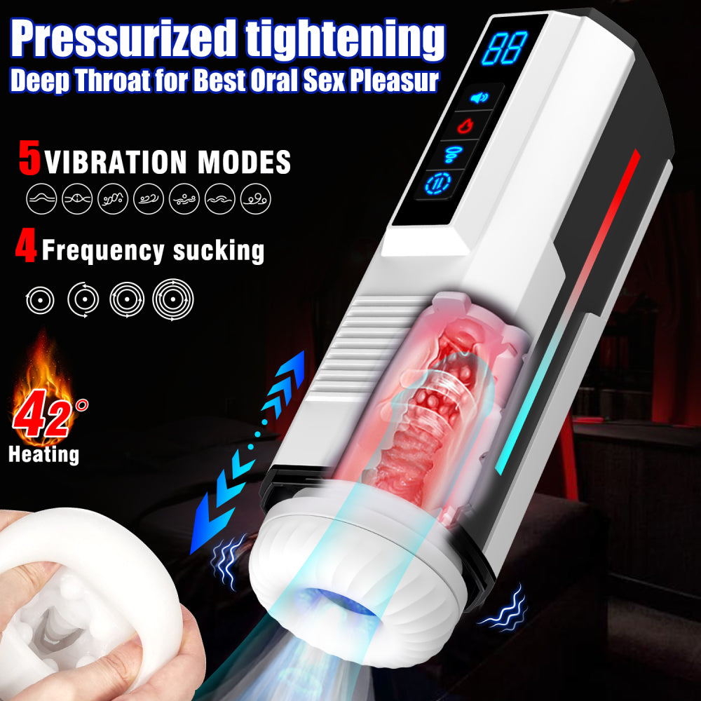 Automatic Male Masturbator Cup Telescopic Vibrating Sucking Masturbation Blowjob Piston MMA-039