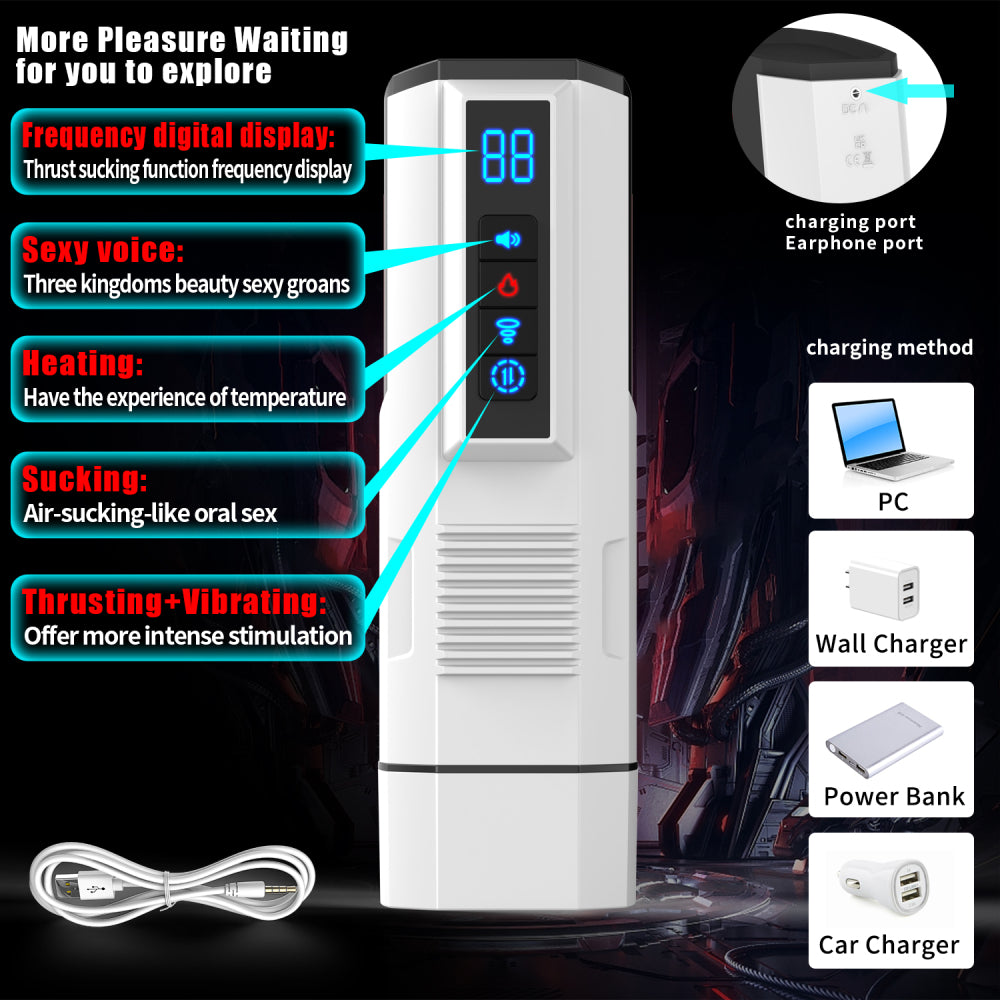 Automatic Male Masturbator Cup Telescopic Vibrating Sucking Masturbation Blowjob Piston MMA-039