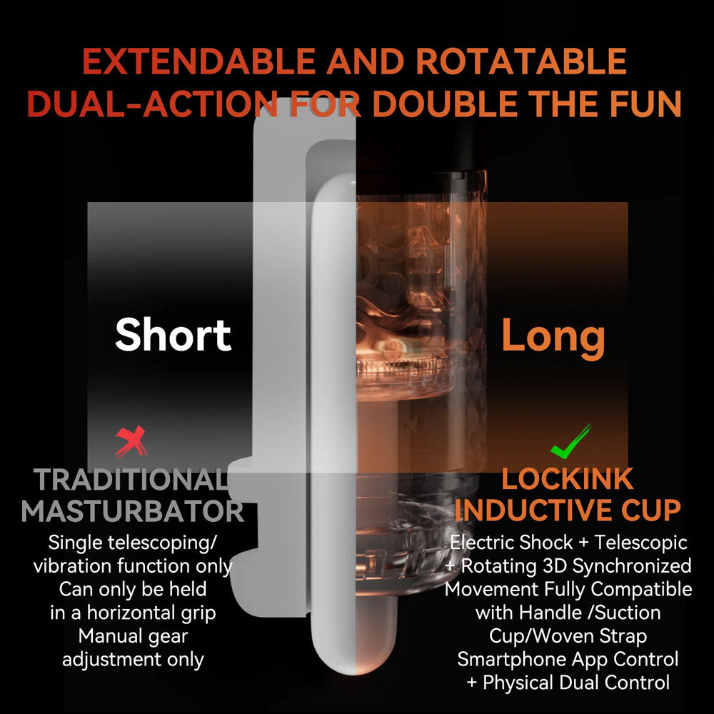 Lockink Smart App Control Estim Masturbator with Telescopic Rotation Technology Sextoy for Men