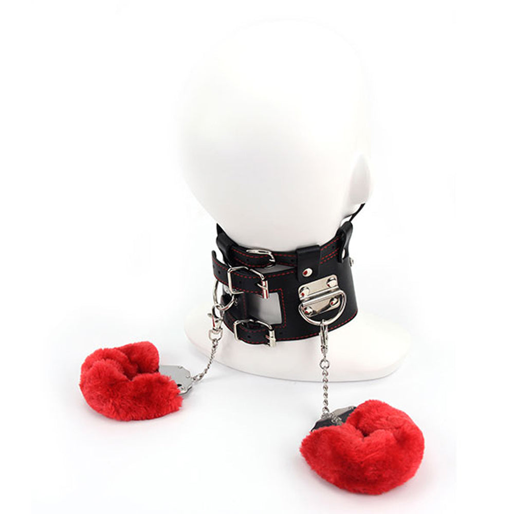 SM Slave Adult Game Bondage Restraint Handcuffs Collar Mouth Ball Gag Erotic Toy Couples Kit