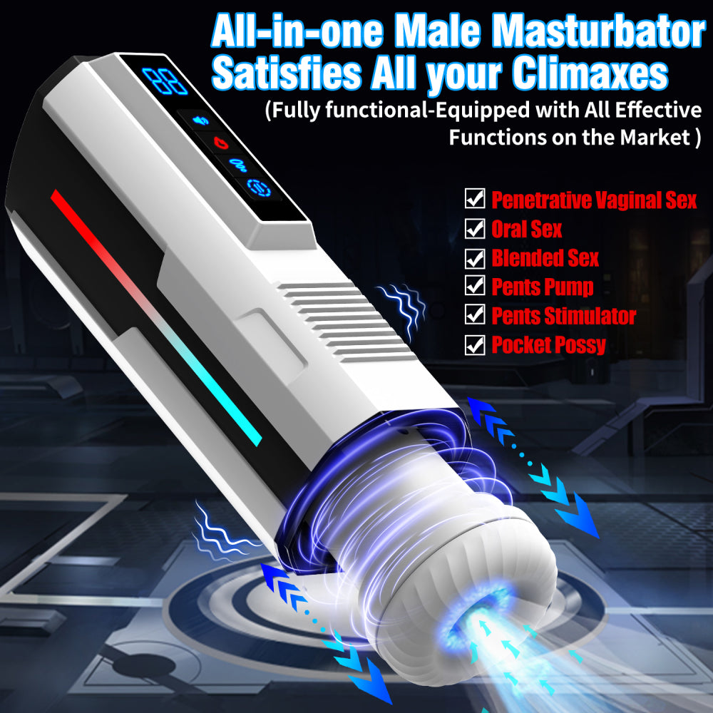 Automatic Male Masturbator Cup Telescopic Vibrating Sucking Masturbation Blowjob Piston MMA-039
