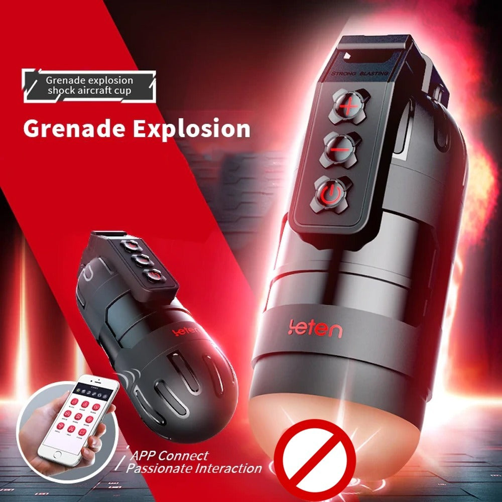 Leten Grenade APP Controlled Vibrating Realistic Male Masturbation Cup Sextoy for Men