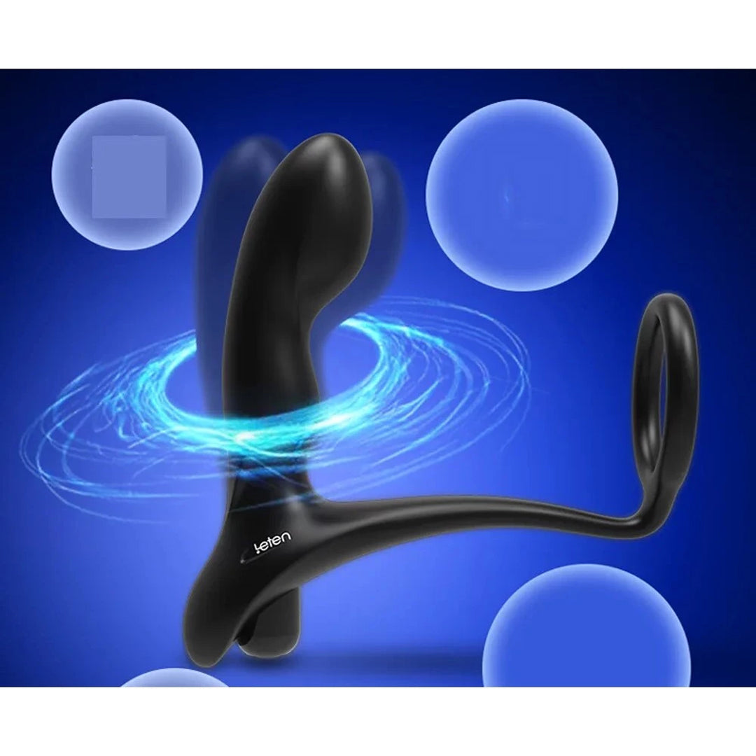 Leten Silicone Cock Ring Prostate MassagerAnal Plug Vibrator Sex Toys